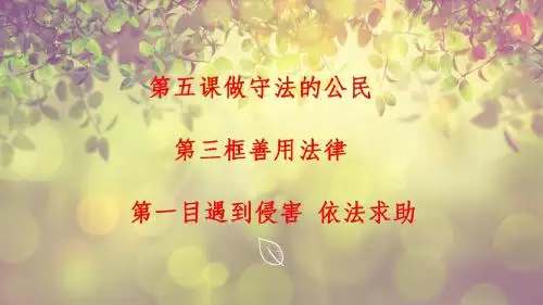 部编人教版初中八年级上册道德与法治《第五课做守法的公民：善用法律》名师ppt课件_0