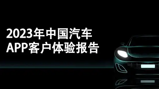 2023年中国汽车APP客户体验报告