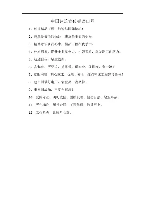 中国建筑宣传标语口号