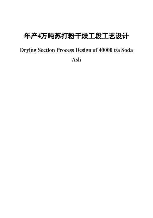 (完整版)年产4万吨苏打粉干燥工段工艺设计毕业论文