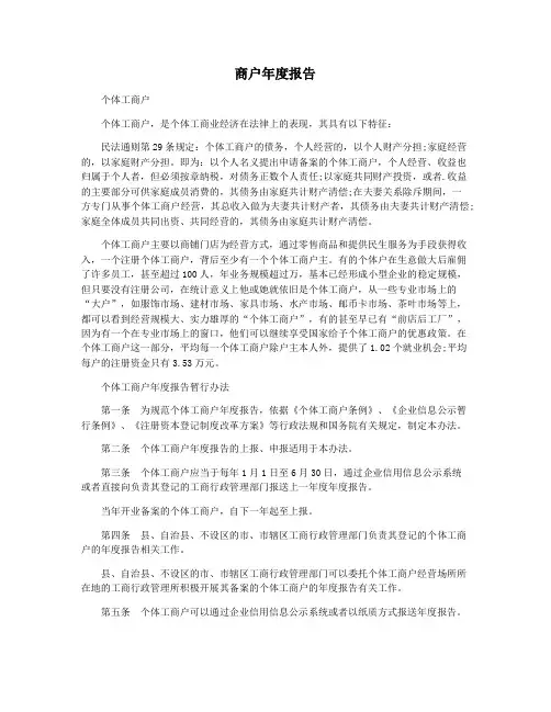 商户年度报告