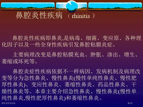 鼻腔炎症性疾病专家讲座