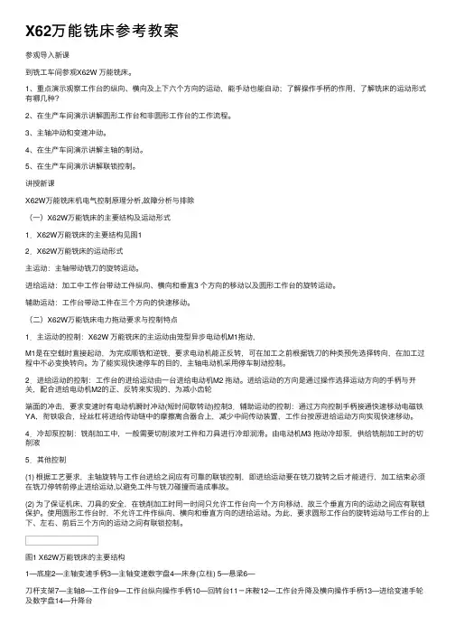X62万能铣床参考教案