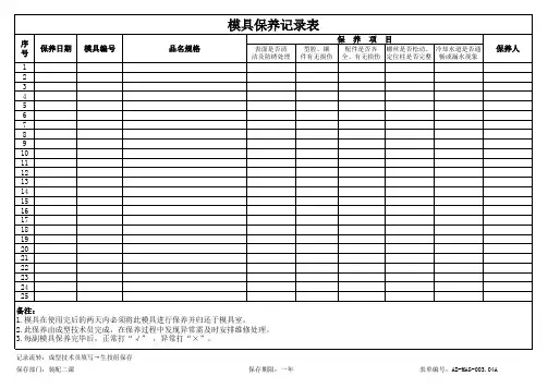模具保养记录表