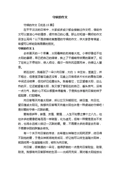 守候的作文