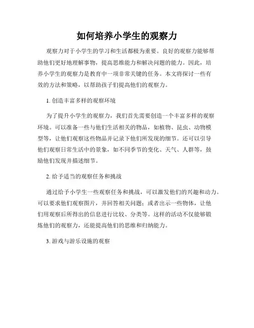 如何培养小学生的观察力