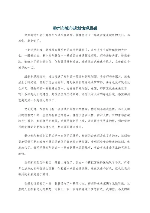 柳州市城市规划馆观后感