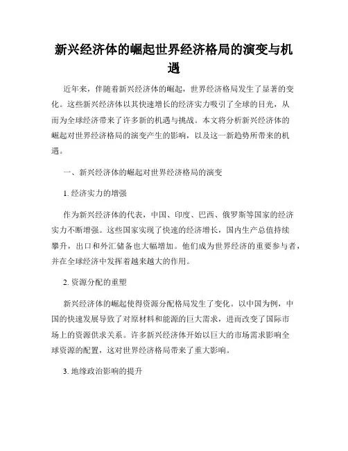 新兴经济体的崛起世界经济格局的演变与机遇