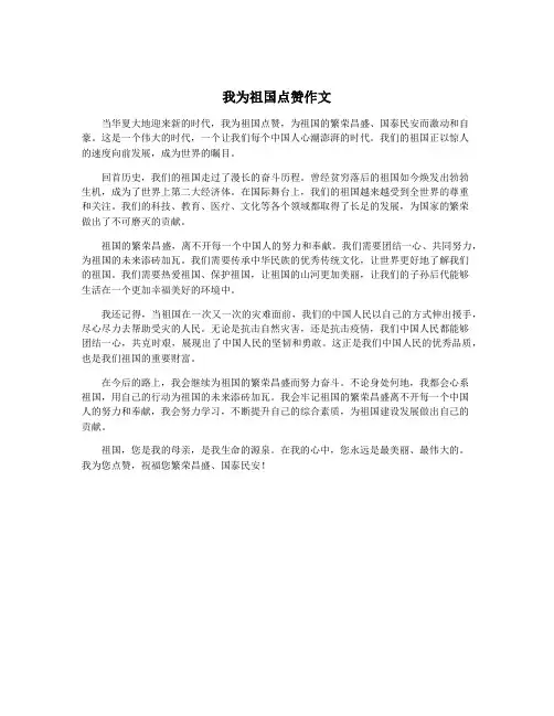 我为祖国点赞作文