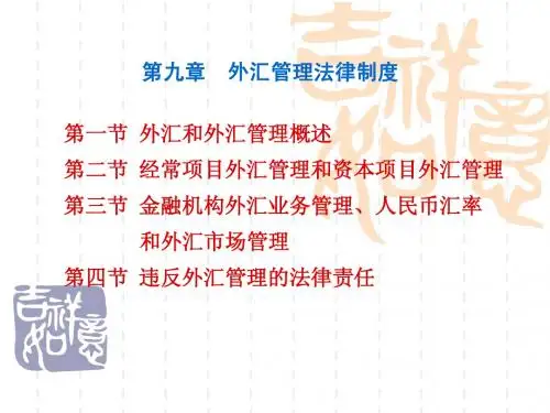 第九章外汇管理法律制度