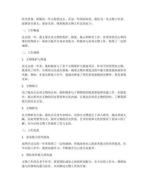 文物工作个人工作总结