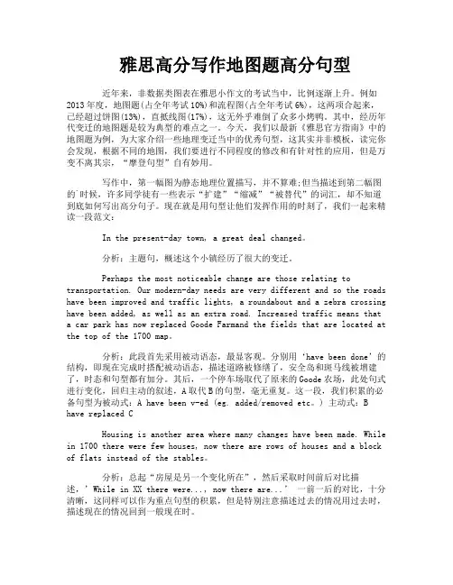 雅思高分写作地图题高分句型