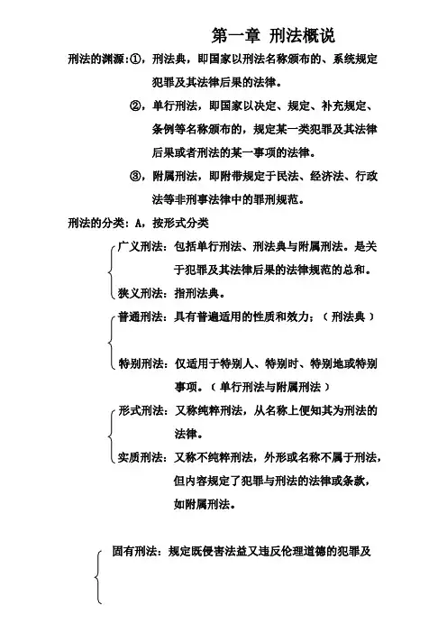 刑法总则复习要点