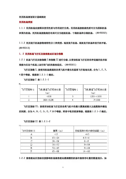 民用机场规划设计基础规定