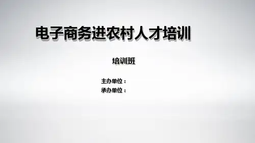 最新电子商务进农村培训完整课件