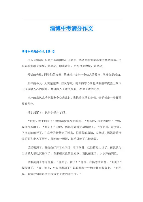 淄博中考满分作文