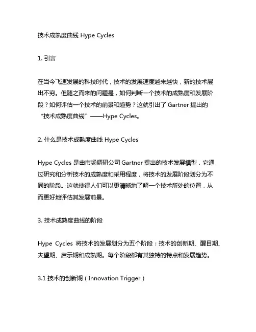 技术成熟度曲线 hype cycles