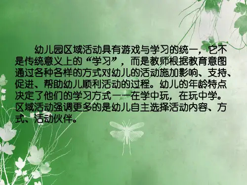 幼儿园区域游戏的创设PPT幻灯片