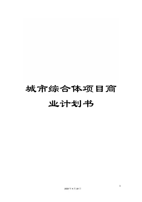 城市综合体项目商业计划书