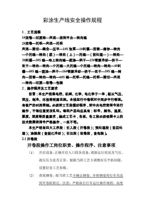 彩涂线操作规程