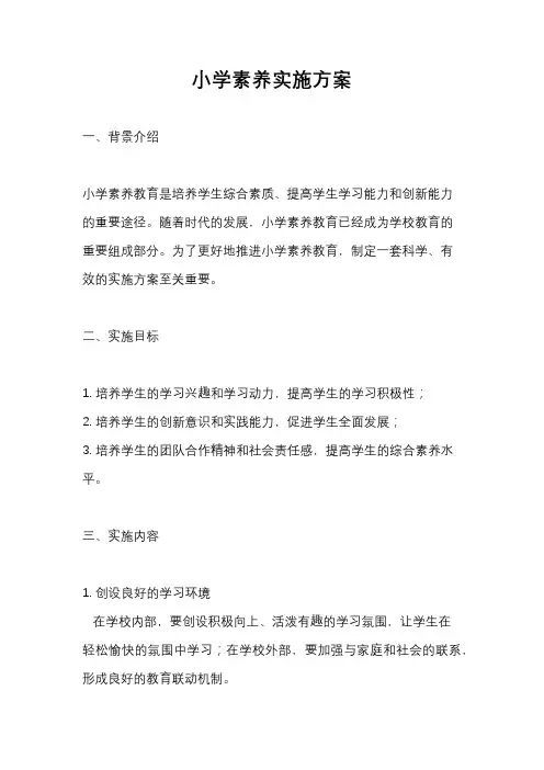 小学素养实施方案
