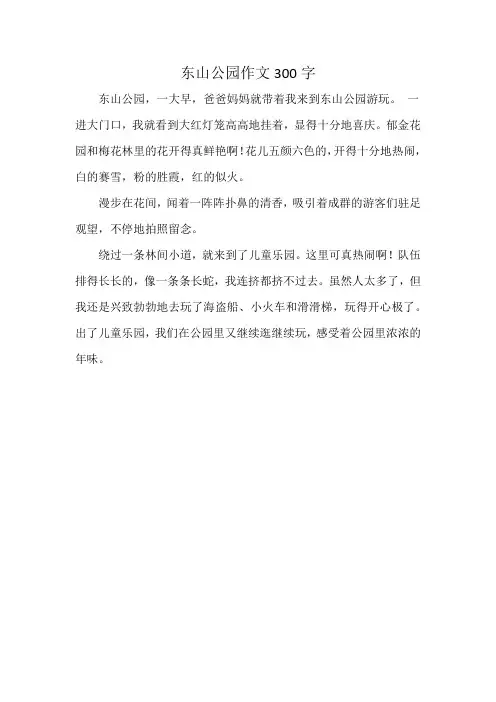 东山公园作文300字
