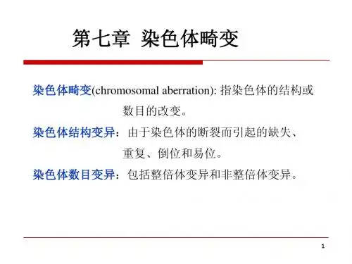 7 第七章 遗传物质的改变 染色体畸变