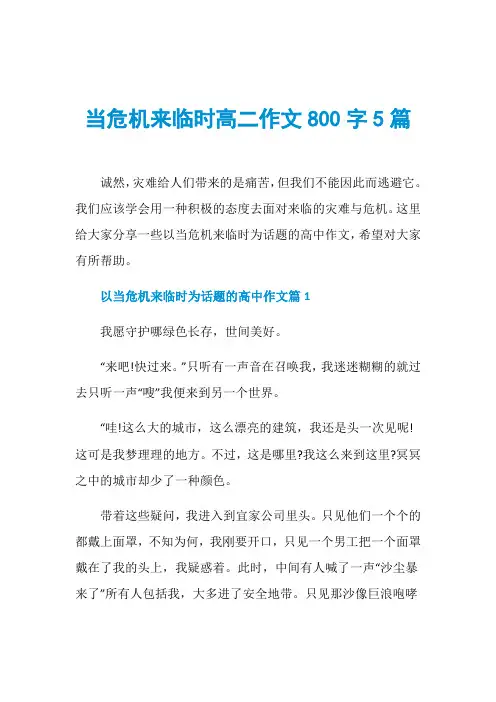 当危机来临时高二作文800字5篇