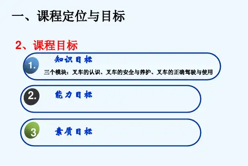 物流综合实训说课叉车