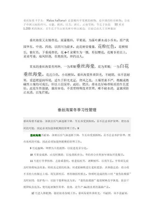 【免费下载】垂丝海棠 Microsoft Word 文档