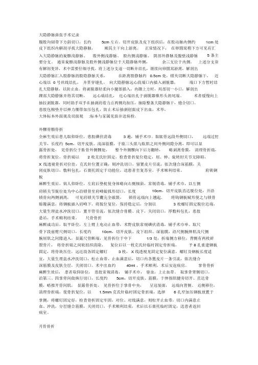骨科常见手术记录