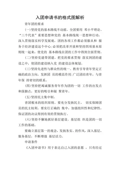 入团申请书的格式图解析