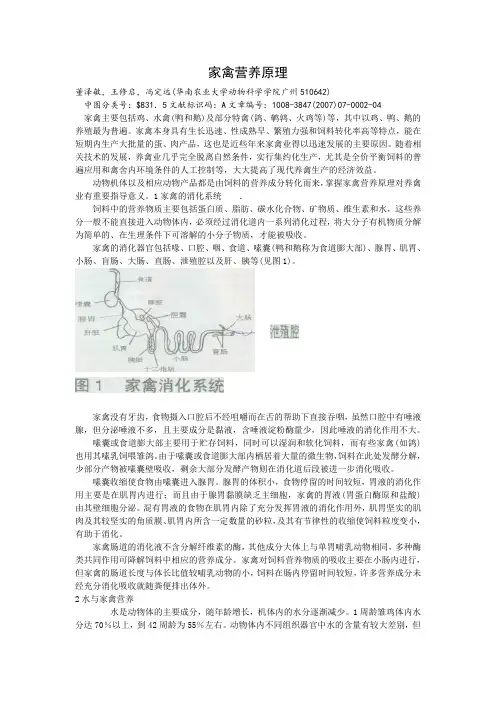 家禽营养原理