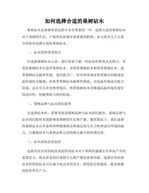 如何选择合适的果树砧木