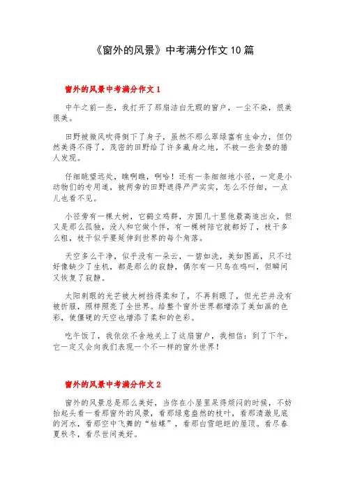 《窗外的风景》中考满分作文10篇