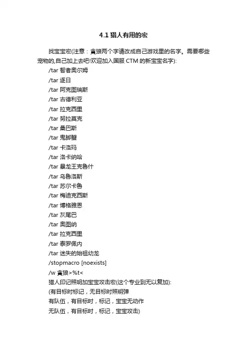 4.1猎人有用的宏