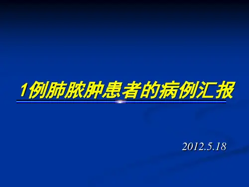 例肺脓肿患者的病例汇报