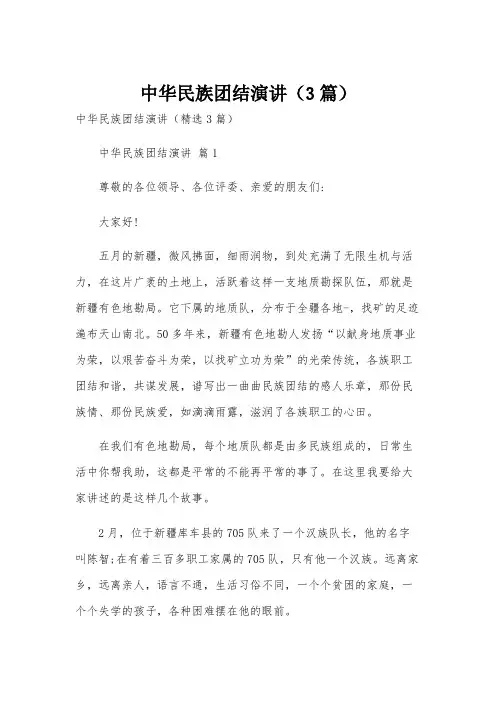 中华民族团结演讲(3篇)