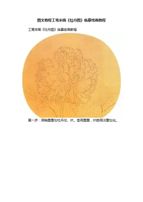 图文教程工笔宋画《牡丹图》临摹绘画教程