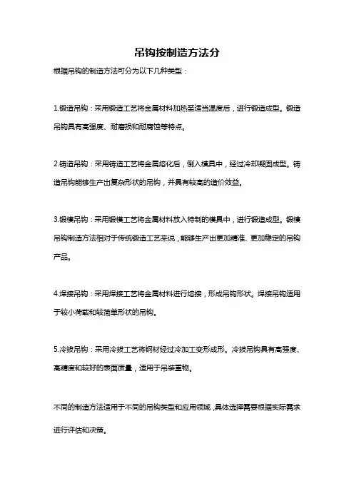 吊钩按制造方法分