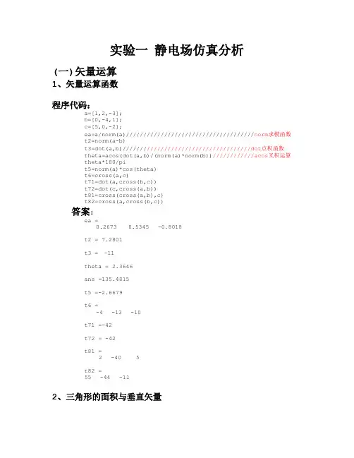 工程电磁场实验报告