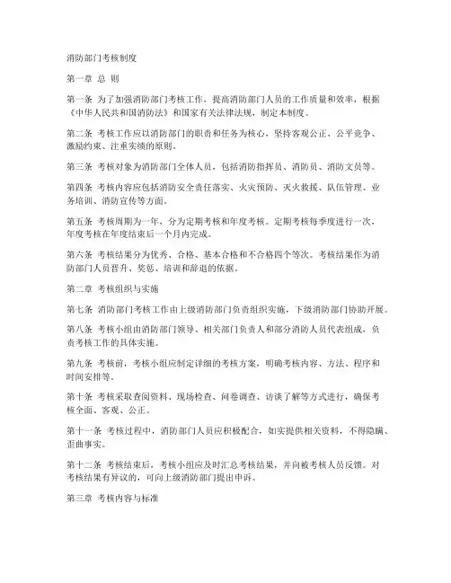 消防部门考核制度范本