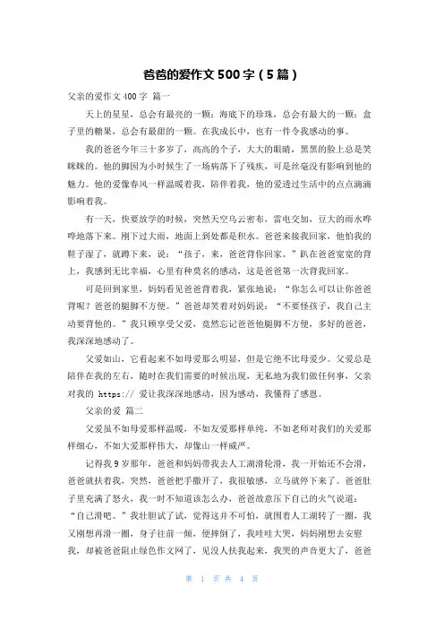 爸爸的爱作文500字(5篇)
