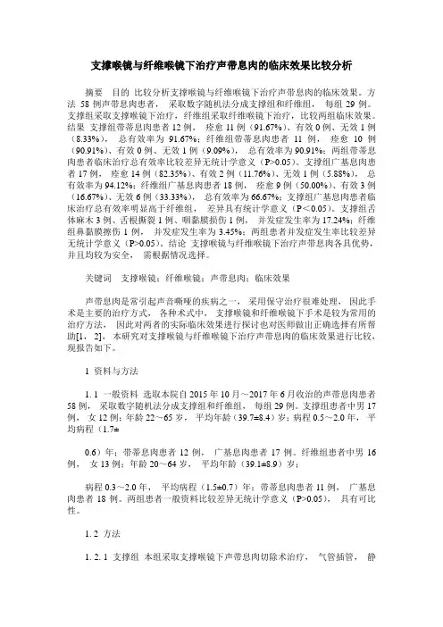 支撑喉镜与纤维喉镜下治疗声带息肉的临床效果比较分析