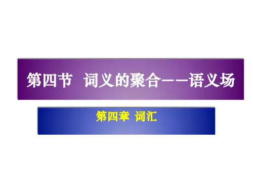 第四节   词义的聚合场