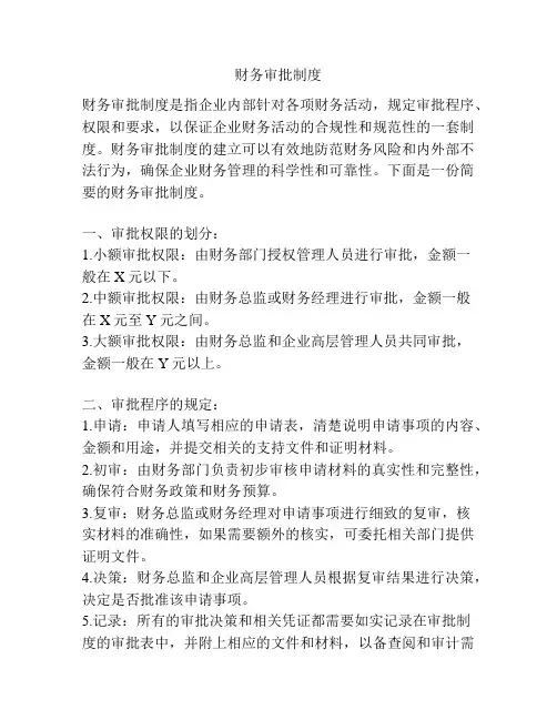 财务审批制度