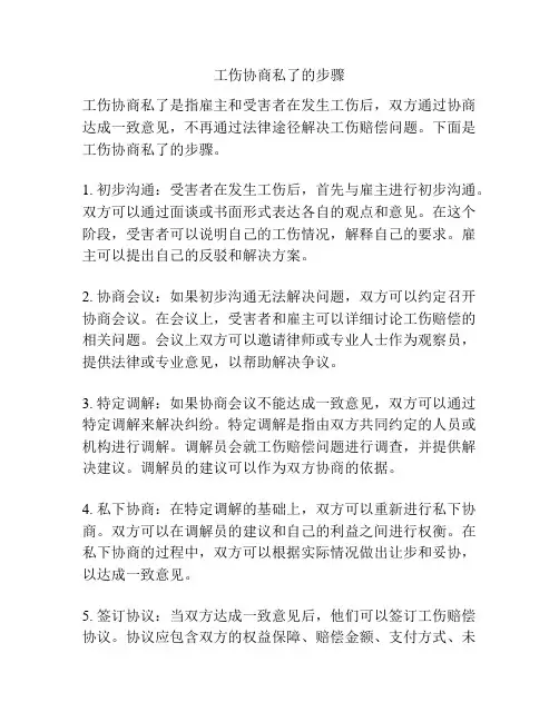 工伤协商私了的步骤