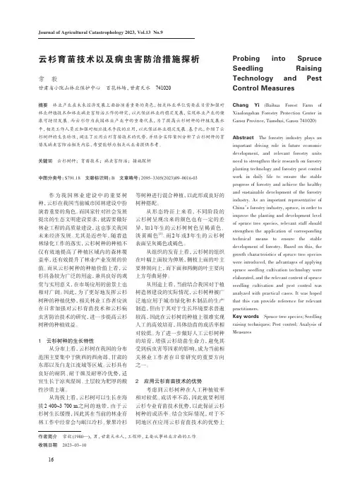 云杉育苗技术以及病虫害防治措施探析
