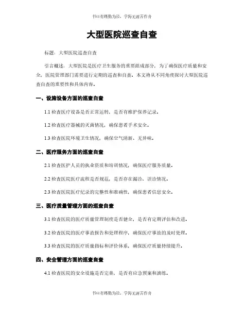 大型医院巡查自查