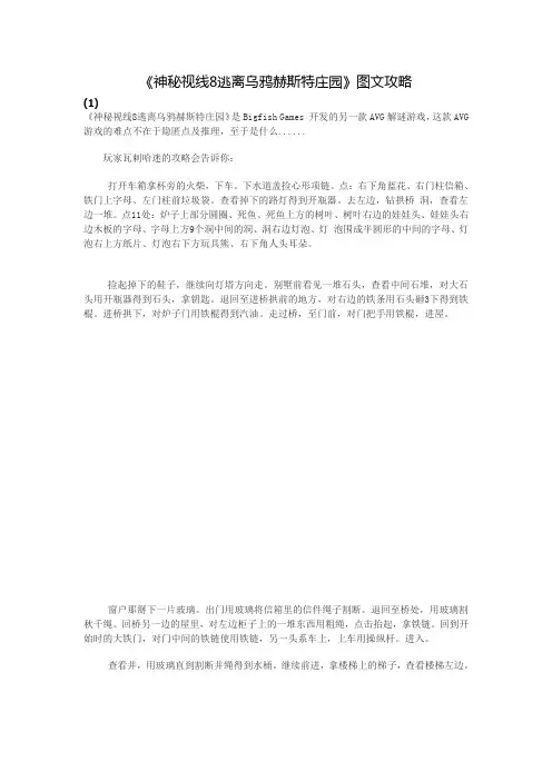 神秘视线8攻略